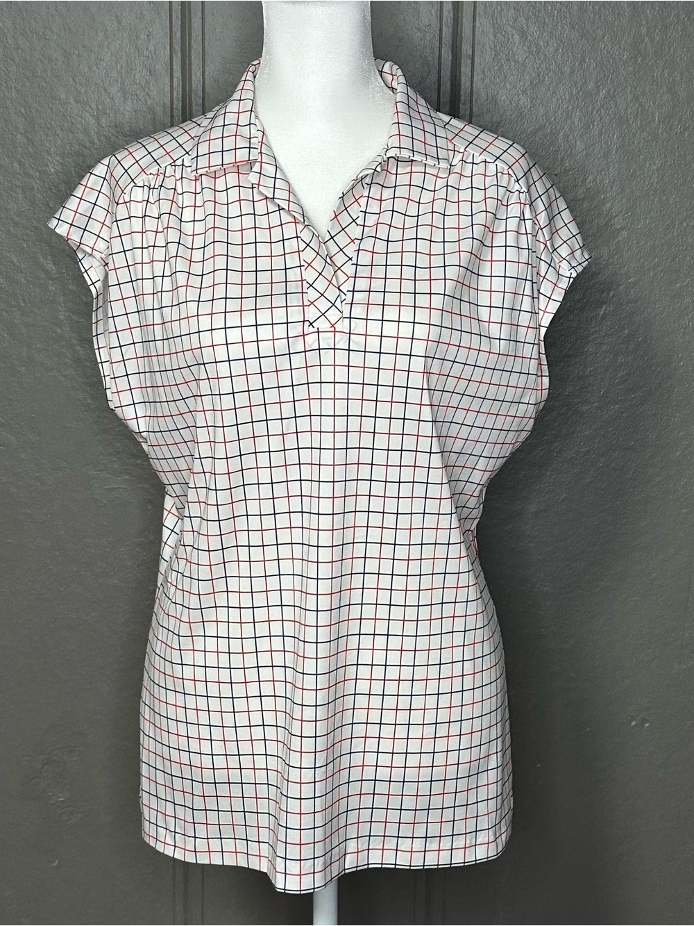 Vintage NPC Fashions Window Pane Plaid Top